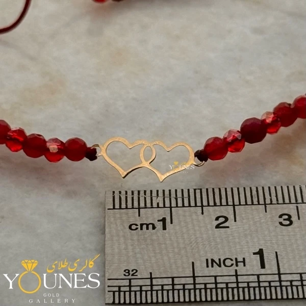 دستبند دوقلب توخالی طلا لیزری